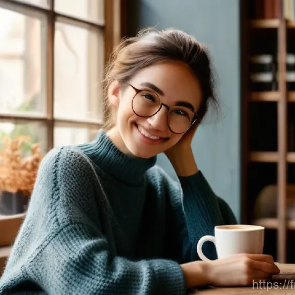 세인트루시아의 유명 기업 - A young woman in her early twenties is comfortably seated in a sunlit corner of a charming, rustic c...