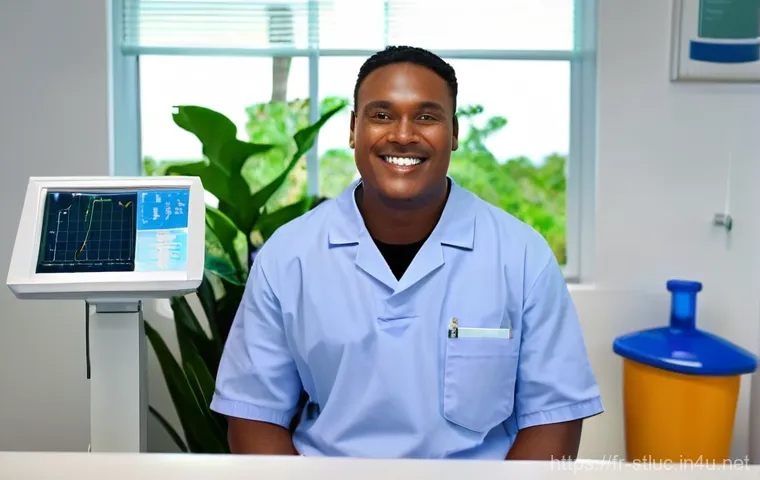 세인트루시아 병원 및 의료시설 - **Prompt 1: Modern Clinic Consultation in Saint Lucia**
    A brightly lit, clean, and modern medica...