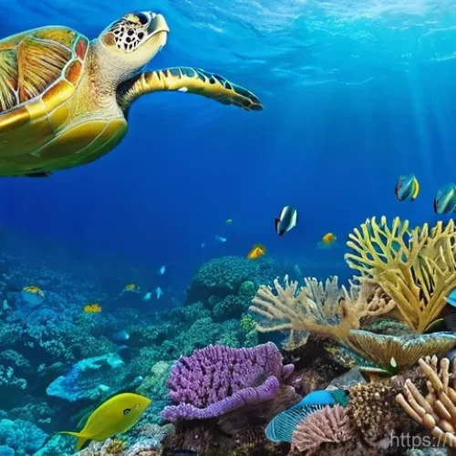 세인트루시아 해양 보호 구역 - **Vibrant Coral Reef Ecosystem in Saint Lucia:**
    "A breathtaking underwater scene in the crystal...