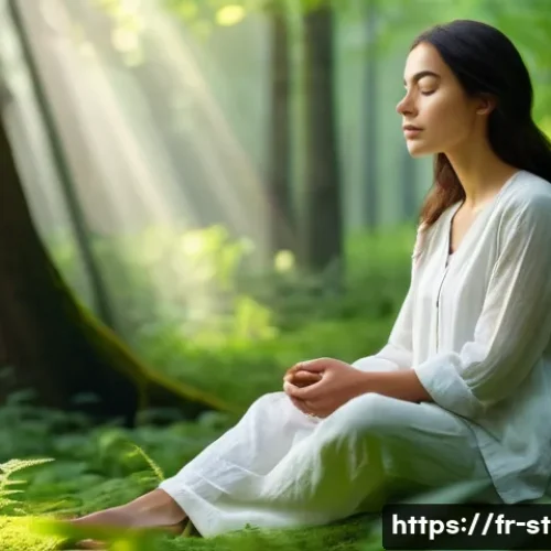 세인트루시아의 전통 치료법 - **Forest Bathing Serenity**
    "A serene young woman, in her late 20s, with a calm expression, sits...